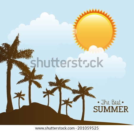 beach design over landscape background vector illustration
