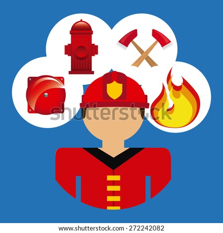 firefighter man design, vector illustration eps10 graphic