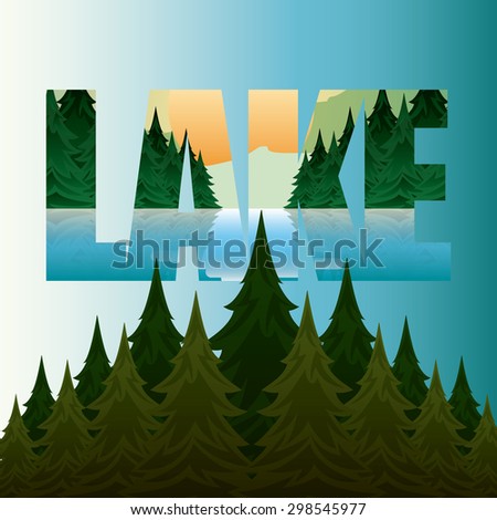 lake landscape design, vector illustration eps10 graphic