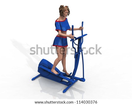 the woman doing elliptical bike