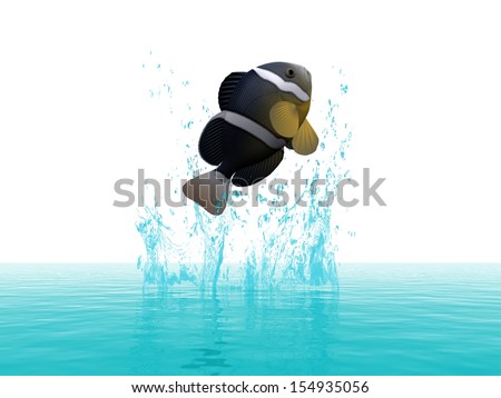 a fish jumps out of the water