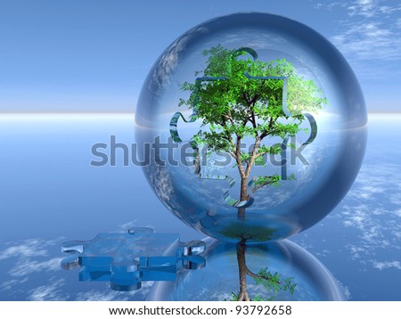 tree in a puzzle bubble