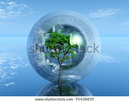 a tree in a bubble puzzle