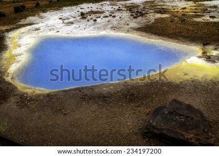 A geothermal pool near Geyser in Iceland