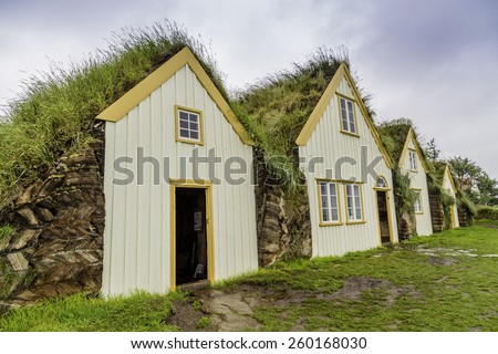 Traditional Icelandic Turf Houses in West Iceland