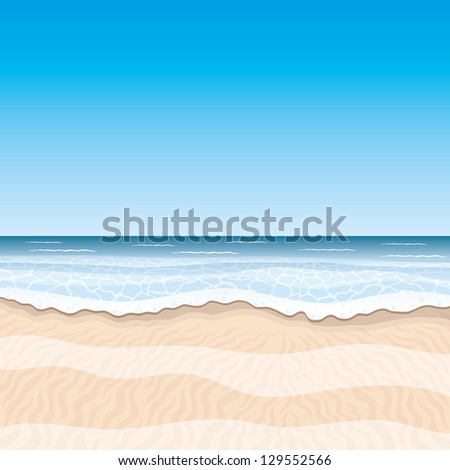 Vector Illustration. Beach. - 129552566 : Shutterstock