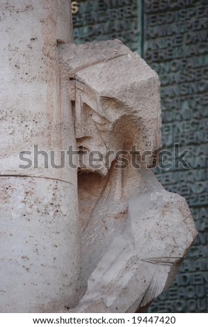Sagrada Familia - detail on Jesus face - Barcelona
