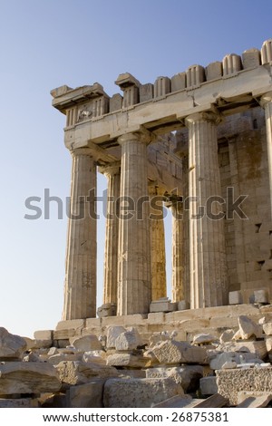 Marble columns  of Athens Parthenon, Greece