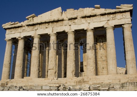 Marble columns  of Athens Parthenon, Greece