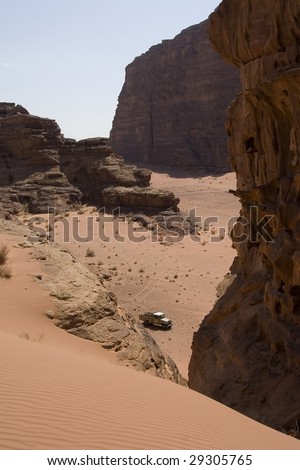 Desert landscape in Wadi Rum, Jordan