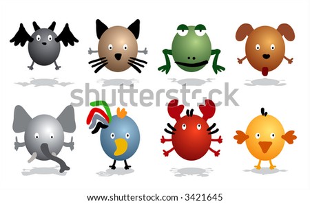 stock vector : Cartoon characters - animals - others : http://www.