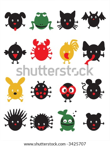 funny icon. stock vector : funny icon set