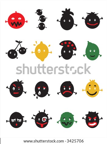 funny icon. stock vector : funny icon set