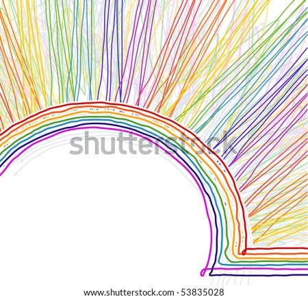 sketchy hand drawn abstract background - colorful and rainbow