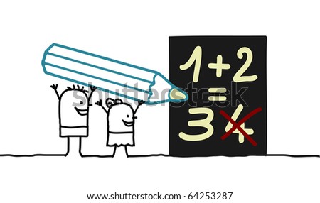stock vector : hand drawn cartoon characters - kids at school 2 stock vector : hand drawn cartoon characters - kids at school 2