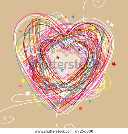 stock vector : hand drawn sketchy & doodle heart