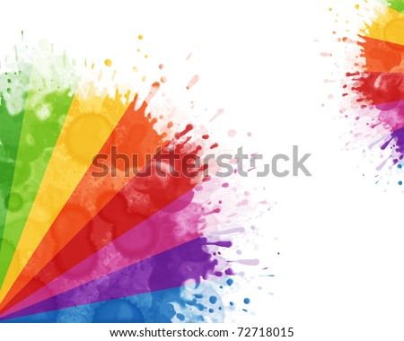 big ink blots - rainbow abstract background