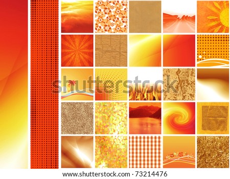 yellow-orange mixed illustrations collage