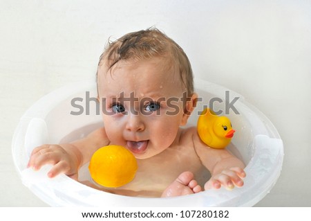 Cute Babies Bathing