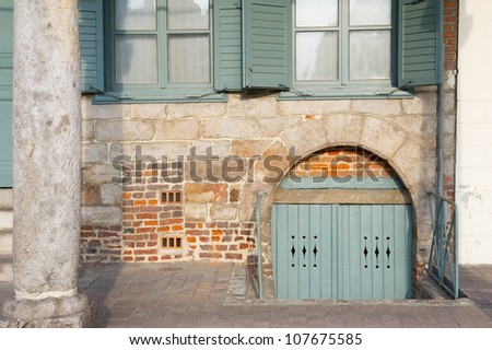 Old basement with steps outdoor