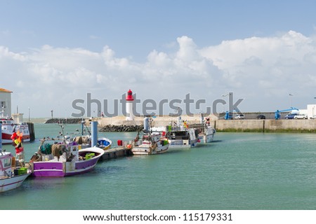Fishermans boats in harbor La CotiniÃ?Â?Ã?Â¨re at Ill de Oleron France