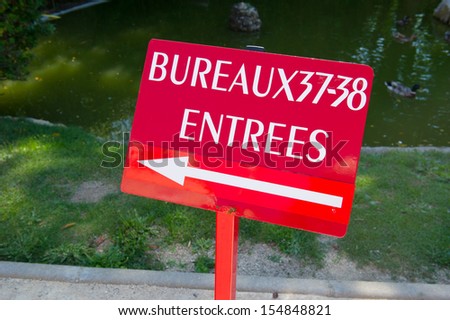 Elections with red sign in France