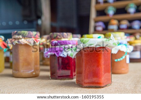 Several different tastes with home made jam