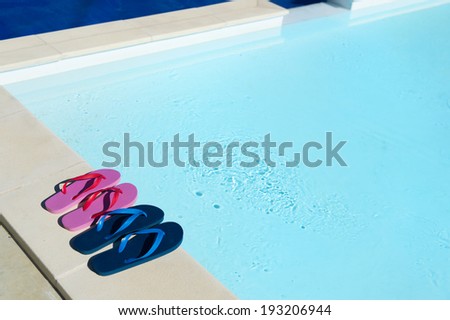 Flip flops for him and her at the swimming pool
