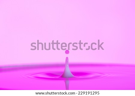 pink water splash with white background