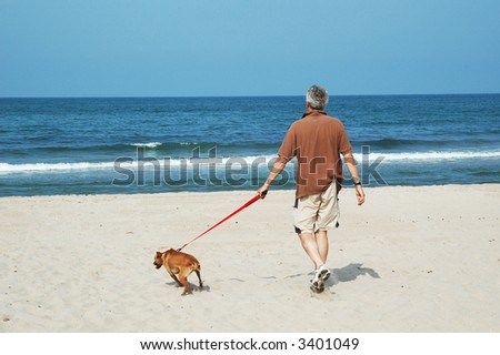 walking the dog at the silent beach