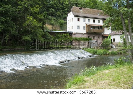 A traditional German house near the river