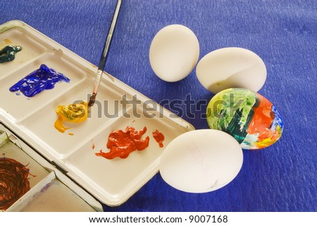 paint in several colors for the easter artist