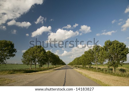 Dutch landscape with subway and cloudy sky