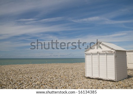 Tropical white beach cabin