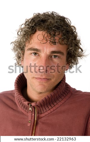 curly brown hair man