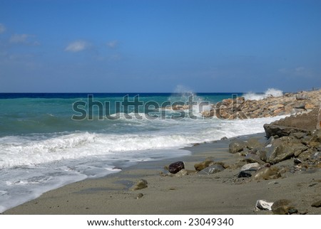High waves at the Italian coast