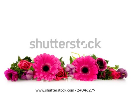 pink flowers as a garland