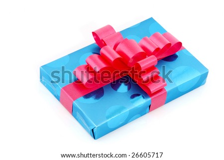 اتيكيت الهدايا Stock-photo-luxury-wrapped-present-in-blue-and-pink-26605717