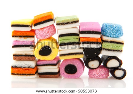 All sort licorice candy in many colors