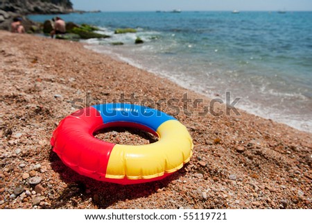 Floating toy at the beach to play in water