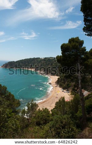 Spanish east coast with high waves and the beach