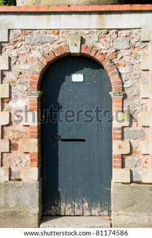 Old wooden door of a French castle