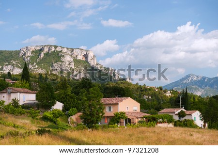 Nature landscape with high rocks in the Haute Provence in France