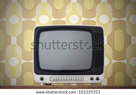 Old TV screen. on vintage background