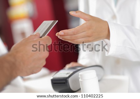 Buying with Credit Card in the Pharmacy.