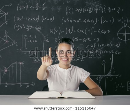 Smart girl solves a difficult mathematical task
