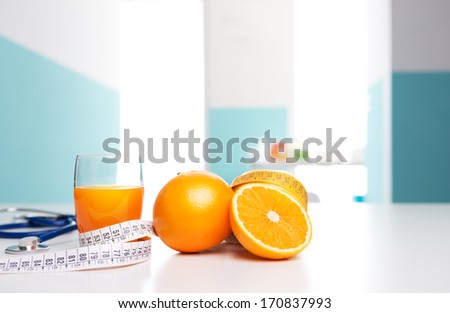 Healthy Lifestyle. Orange juice, healthy source of vitamins