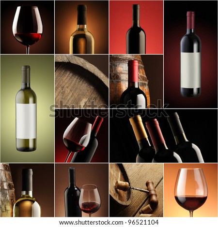 wine collage, beautiful collection of wine images