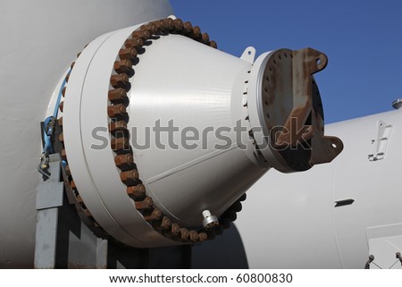the end of a large heat exchanger pressure vessel