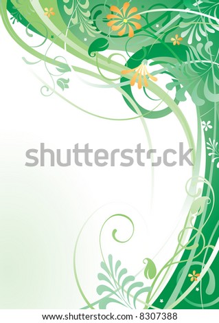 Raster version of vector herbal background